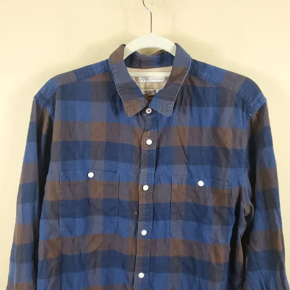 Banana Republic Plaid Tailored Slim Fit Button-up Shirt Size L